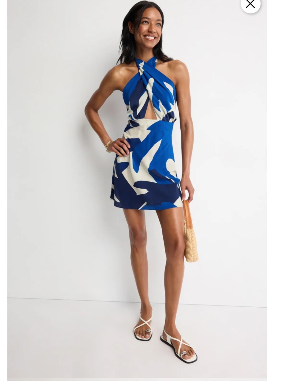 Shona Joy Edward Silk Halter Mini Dress, Size: US 6